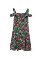 Mango Mango Flowers Cold-shoulder Dress