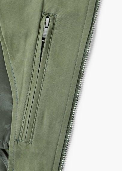 Mango Man Mango Man Cotton Contrast Arms Bomber Jacket