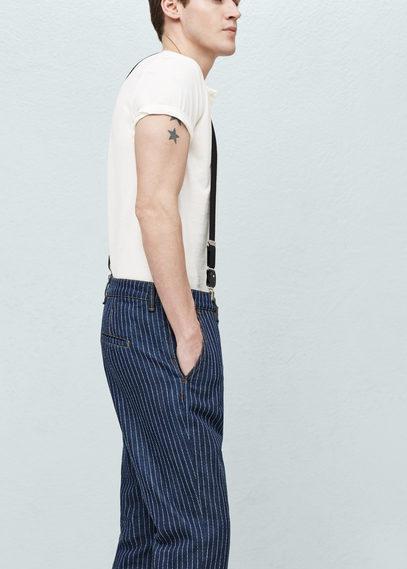 Mango Man Mango Man Striped Straight-fit Grus Jeans