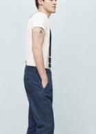 Mango Man Mango Man Striped Straight-fit Grus Jeans