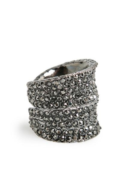 Mango Wide Metal Crystal Ring