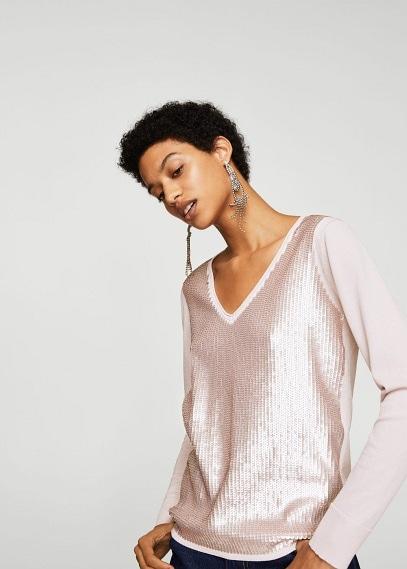 Mango Mango Sequin Beaded Sweater