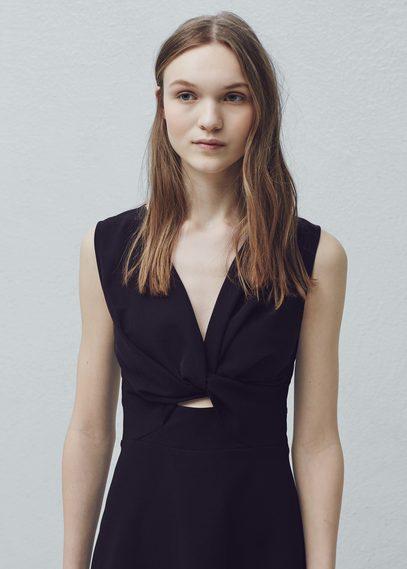 Mango Mango Knotted Neckline Dress