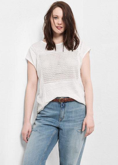Violeta By Mango Violeta By Mango Openwork Panel T Shirt