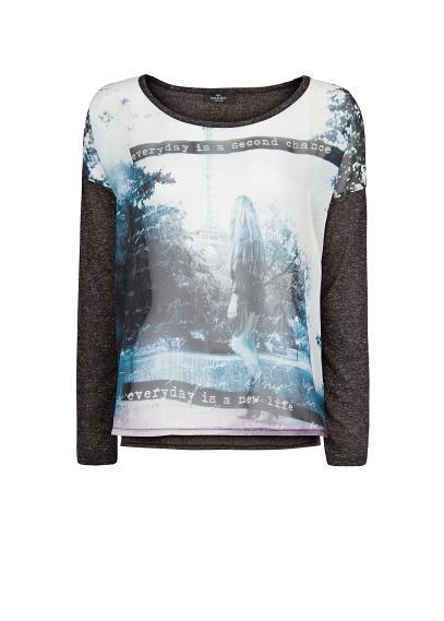 Mango Linen-blend Printed T Shirt