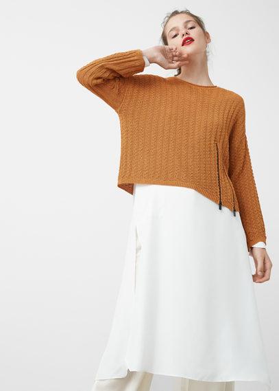 Mango Mango Premium - Zip Cotton Sweater