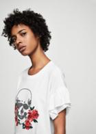 Mango Mango Skull Embroidery T-shirt