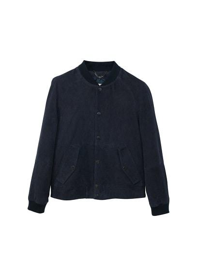 Mango Man Mango Man Suede Varsity Jacket