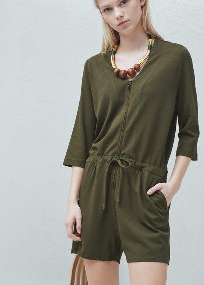 Mango Mango Cotton Short Jumpsuit