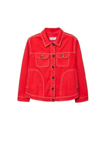 Violeta By Mango Violeta By Mango Contrasted Seams Denim Jacket