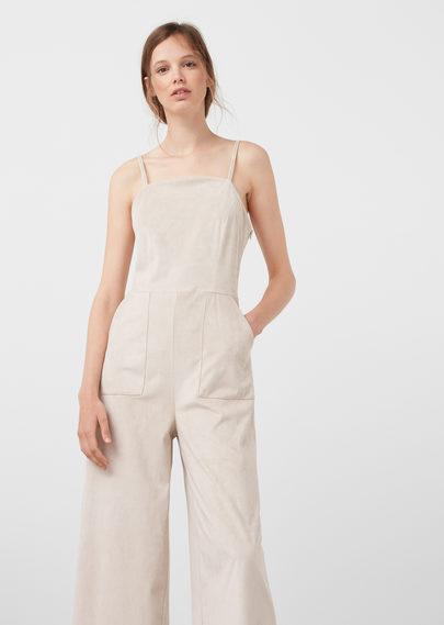Mango Mango Cropped Pockets Jumpsuit