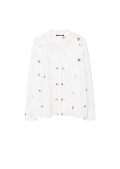 Violeta By Mango Violeta By Mango Embroidered Flowers Shirt