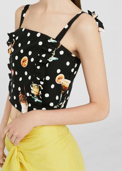 Mango Mango Polka-dot Crop Top