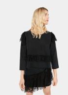 Mango Mango Lace Denim Blouse