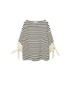 Violeta By Mango Violeta By Mango Bows Striped Sweatshirt