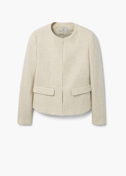 Mango Mango Pocket Linen-blend Jacket