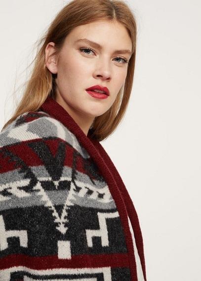 Violeta By Mango Violeta By Mango Fringed Jacquard Cardigan