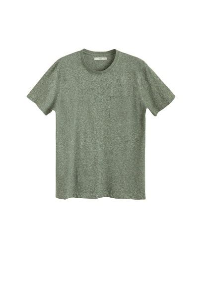 Mango Man Mango Man Flecked Pocket Cotton T-shirt
