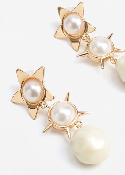 Mango Mango Double Pearl Earrings