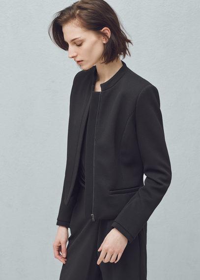 Mango Mango Zip Textured Jacket