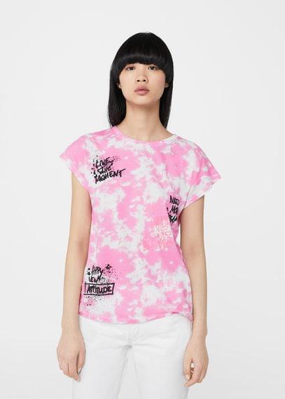 Mango Mango Printed Tie-dye T-shirt