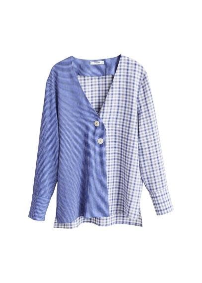 Mango Mango Combined Check  Blouse