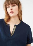 Violeta By Mango Violeta By Mango Contrasting Linen Blouse