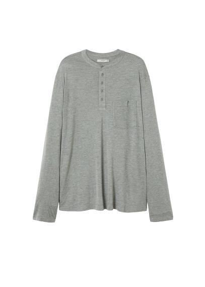 Mango Man Mango Man Slub Henley T-shirt