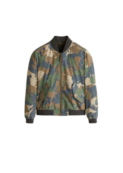 Mango Man Mango Man Cotton Camo-print Bomber Jacket