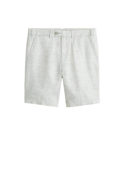 Mango Man Mango Man Flecked Linen Bermuda Shorts