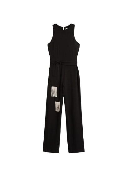 Mango Mango Fringed Belt Jumpsuit