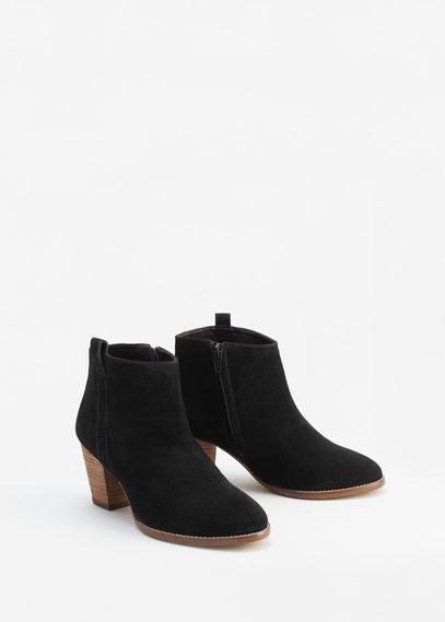 Mango Mango Suede Western Ankle Boots