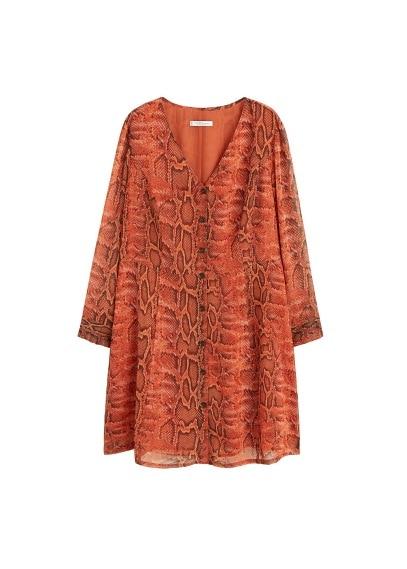 Violeta By Mango Violeta By Mango Snake Print Chiffon Dress