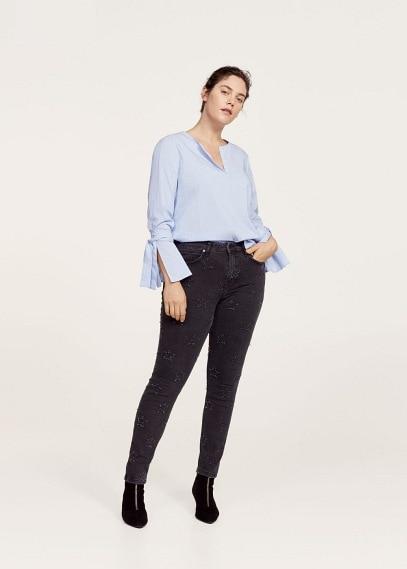 Violeta By Mango Violeta By Mango Stitched Stars Slim Jeans