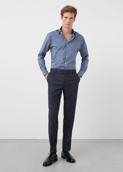Mango Man Mango Man Micro Houndstooth Wool-blend Suit Trousers