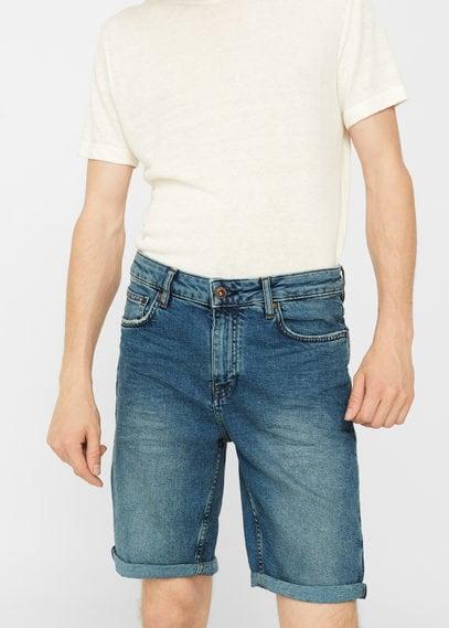 Mango Man Mango Man Medium Denim Bermuda Shorts