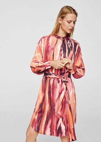 Mango Mango Belt Printed Dress