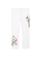 Mango Mango Embroidered Straight Cropped Jeans