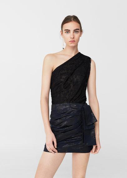 Mango Mango Lace Assymetric Top