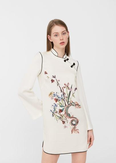 Mango Mango Oriental Print Dress