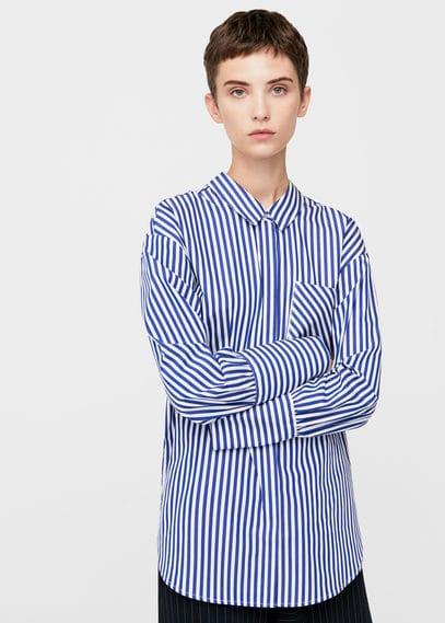 Mango Mango Striped Piercing Shirt