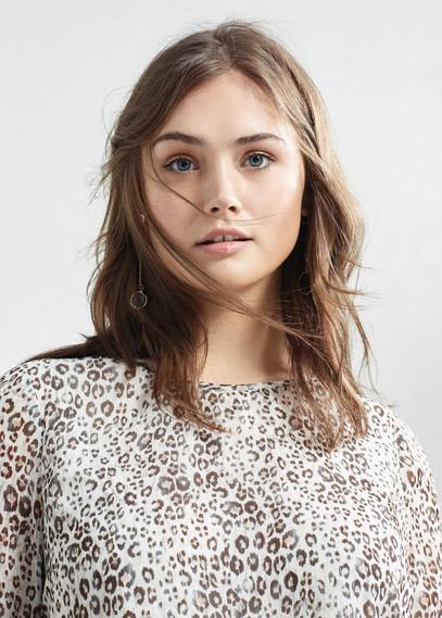 Violeta By Mango Animal Print Blouse