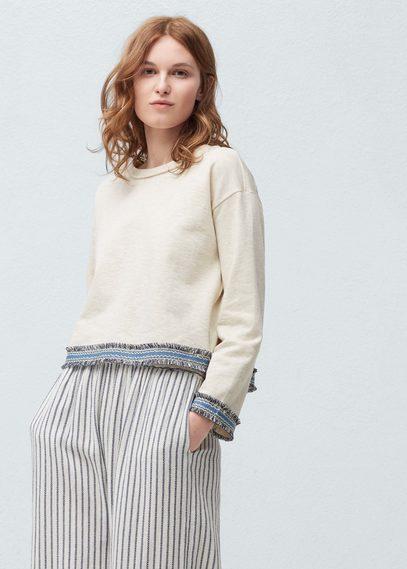 Mango Mango Contrast Hem Sweatshirt