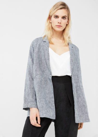 Mango Mango Structured Linen Jacket