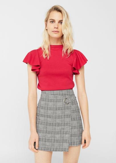 Mango Mango Check Wrap Skirt
