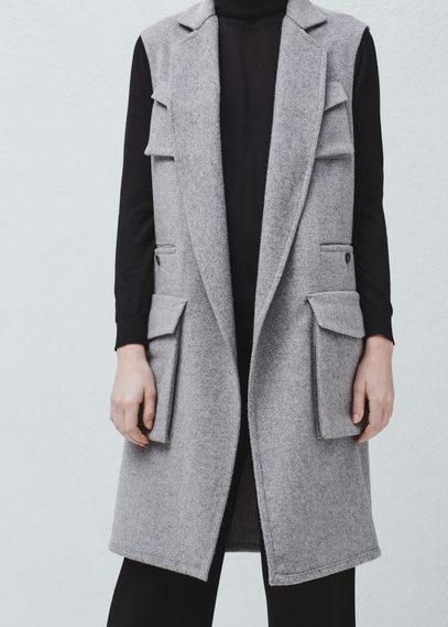 Mango Side-pocket Wool-blend Waistcoat