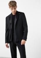 Mango Man Mango Man Textured Satin Tuxedo Blazer