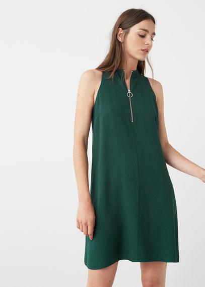 Mango Mango Zipped Neckline Dress
