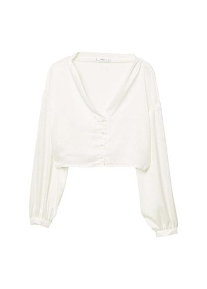Mango Mango Satin Crop Blouse