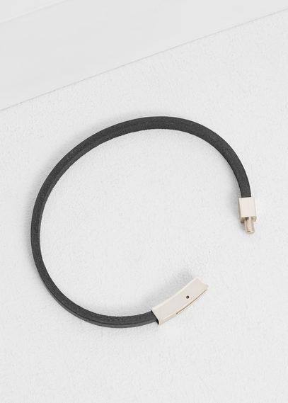 Mango Man Mango Man Metal Hook Leather Bracelet